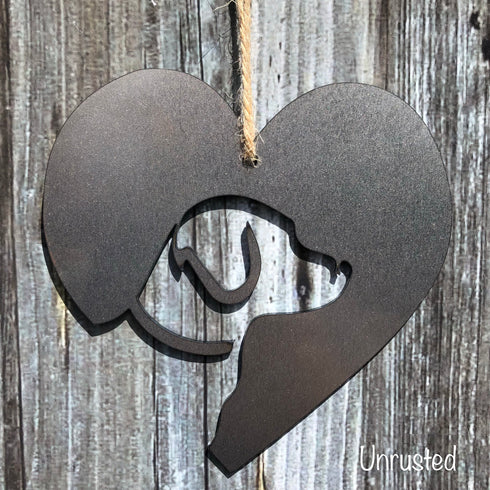 Labrador Heart -  Rustic Solid Steel